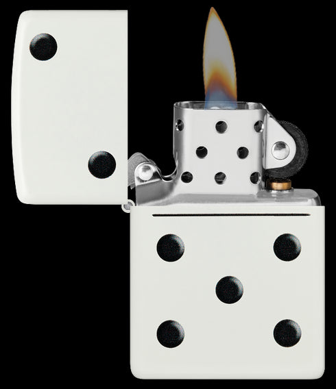 Zippo 46159 vžigalnik Dominos, White Matte