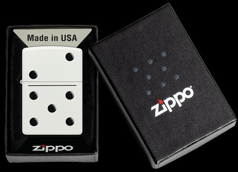Zippo 46159 vžigalnik Dominos, White Matte