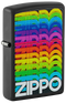 Zippo 46234 vžigalnik Rainbow Zippo Logo, Black Matte