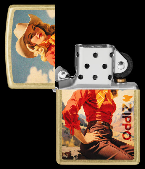 Zippo 46248 vžigalnik Cowgirl, Street Brass