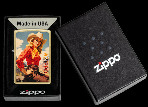 Zippo 46248 vžigalnik Cowgirl, Street Brass