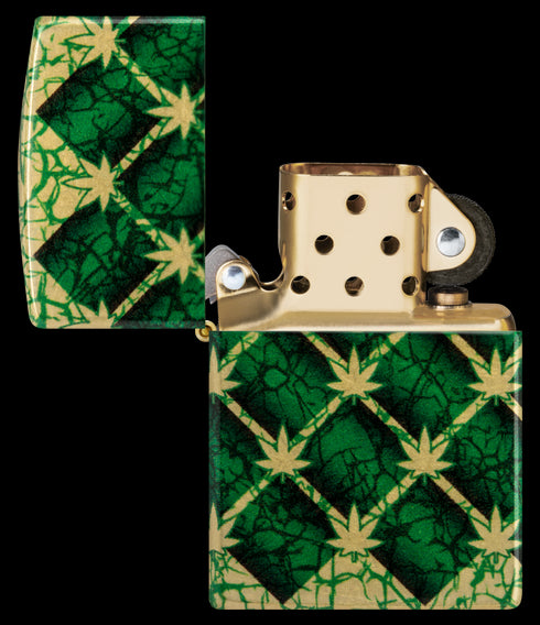 Zippo 46265 vžigalnik Cannabis, 540 Tumbled Brass