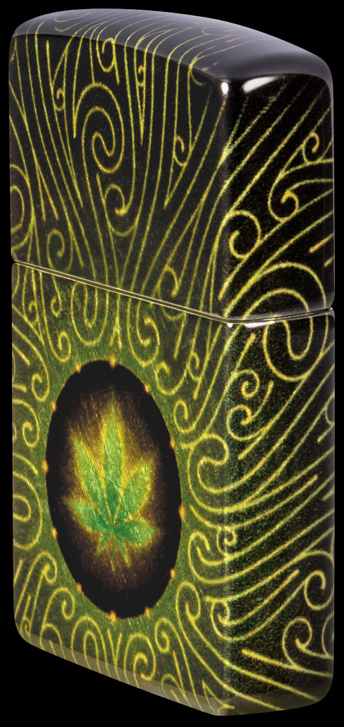 Zippo 46276 vžigalnik Cannabis Swirl, 540 Tumbled Brass