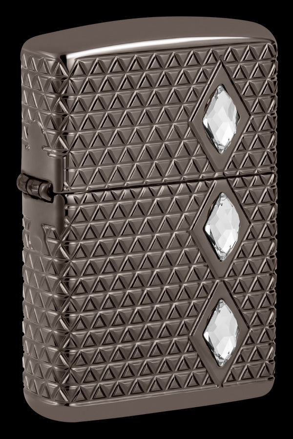 Zippo 46316 vžigalnik Armor Pattern Crystals, Black Ice