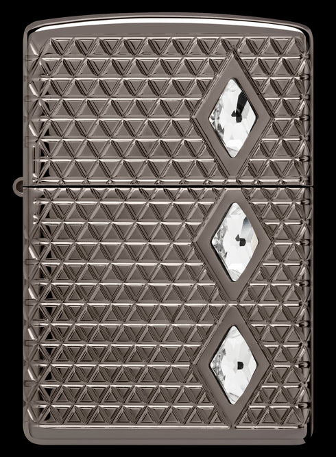 Zippo 46316 vžigalnik Armor Pattern Crystals, Black Ice