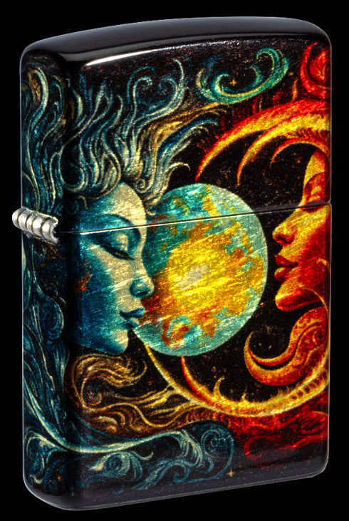 Zippo 46563 vžigalnik Spiritual Sun and Moon, 540 Tumbled Brass