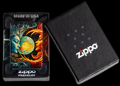 Zippo 46563 vžigalnik Spiritual Sun and Moon, 540 Tumbled Brass