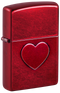 Zippo 46588 vžigalnik 3D Stamped Heart, Candy Apple Red
