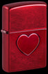 Zippo 46588 vžigalnik 3D Stamped Heart, Candy Apple Red