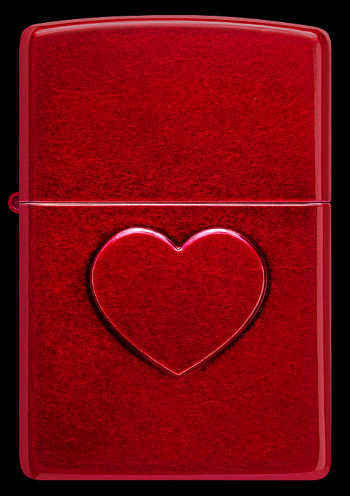 Zippo 46588 vžigalnik 3D Stamped Heart, Candy Apple Red