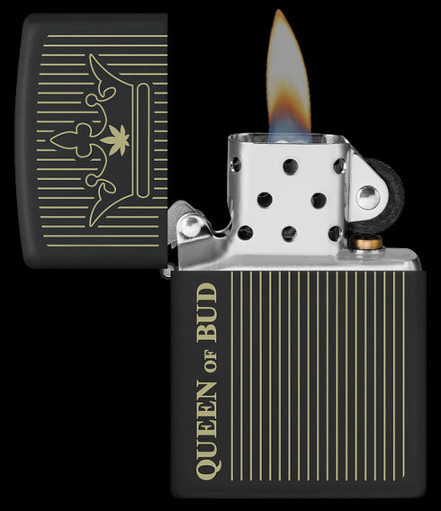 Zippo 46683 vžigalnik Cannabis - Queen Of Bud, Black Matte