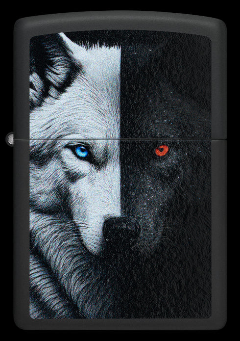Zippo 46694 vžigalnik Dual Inner Wolf, Black Matte