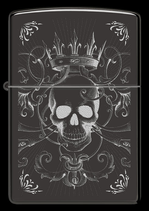 Zippo 46699 vžigalnik Gothic King Skull, High Polish Black
