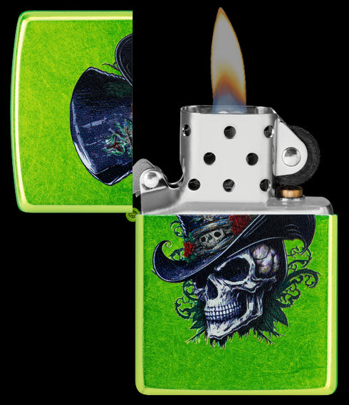 Zippo 46709 vžigalnik Gentlemen Skull, Lurid
