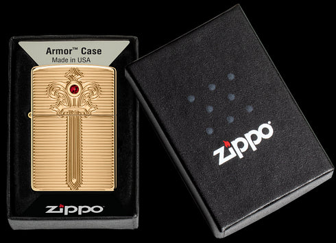 Zippo 46737 vžigalnik Golden Sword Armor, High Polish Brass