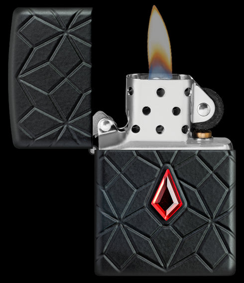 Zippo 46756 vžigalnik Red Jewel with Pattern Armor, Black Matte