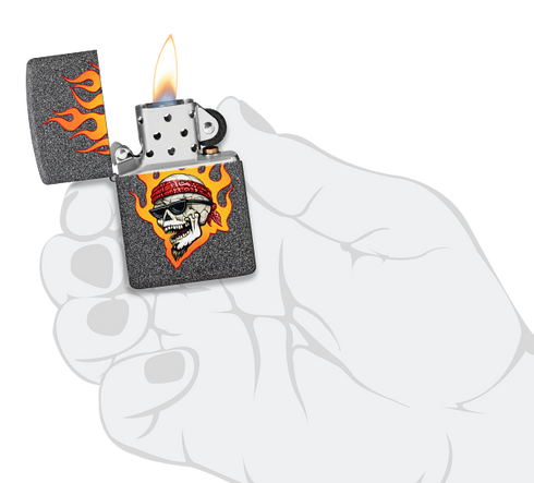 Zippo 46933 vžigalnik Flaming Skull by Rietveld