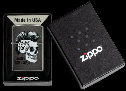 Zippo vžigalnik 60.006.559 Punk Rock Skull, Grey