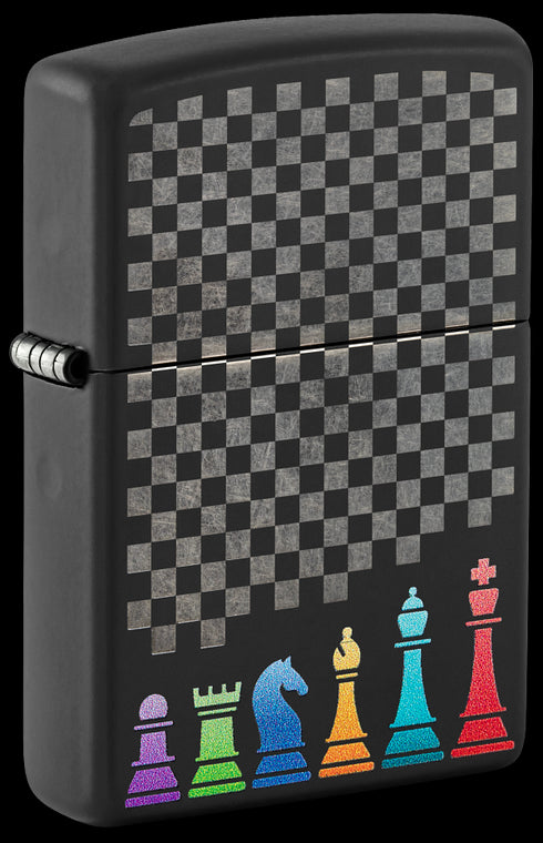 Zippo vžigalnik 48662 Chess Pieces, Black Matte