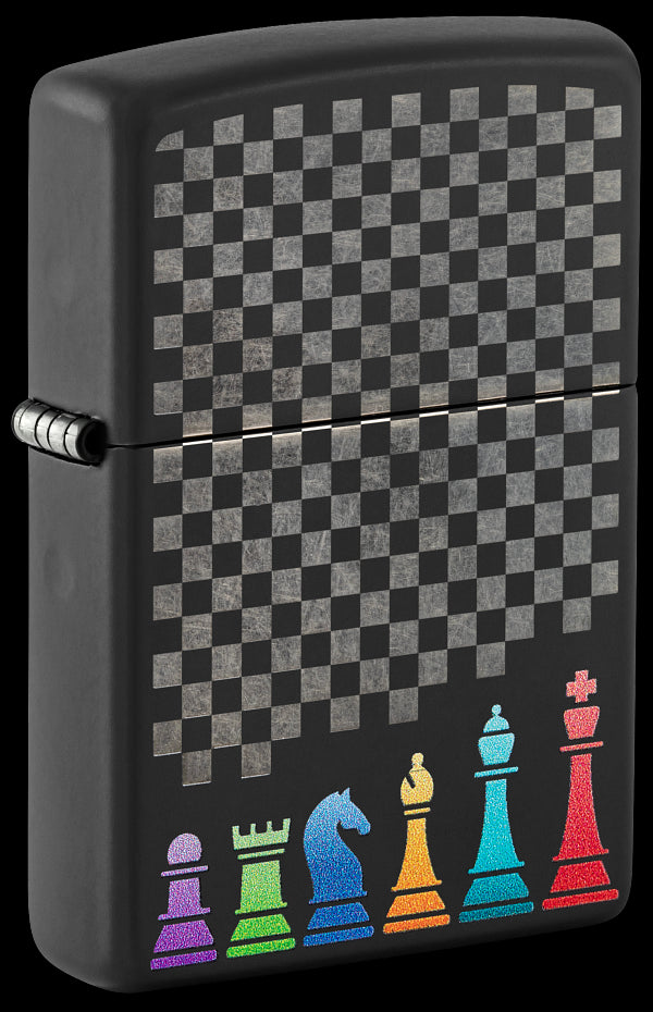 Zippo vžigalnik 48662 Chess Pieces, Black Matte