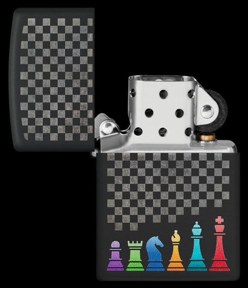 Zippo vžigalnik 48662 Chess Pieces, Black Matte