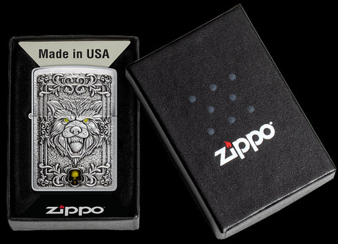 Zippo vžigalnik 48690 Fierce Wolf Emblem