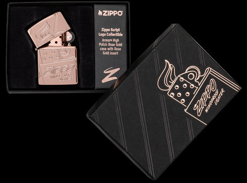 Zippo vžigalnik 48768 Script Collectable 2023 Armor High Polish Rose Gold