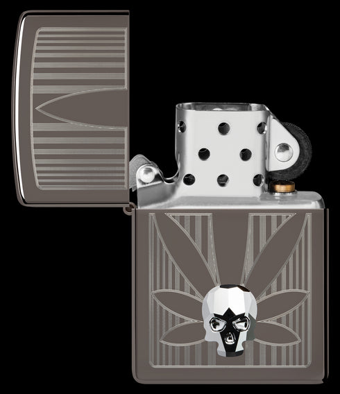 Zippo vžigalnik 48773 Cannabis Skull Crystal