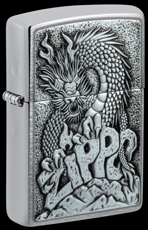 Zippo vžigalnik 48902 Dragon Emblem Brushed Chrome
