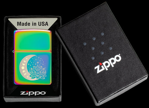 Zippo 48910 vžigalnik Spiritual Moon & Lotus, Multi Color