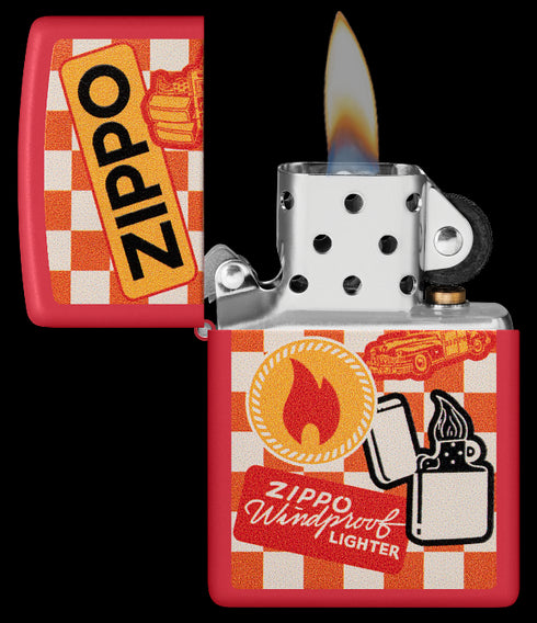 Zippo 48998 vžigalnik Retro Zippo Ad, Red Matte