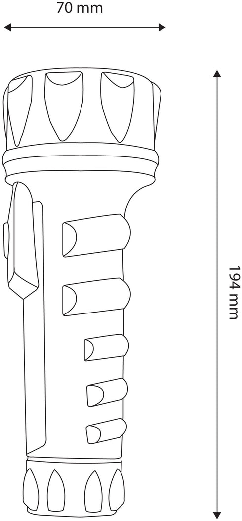 Entac 901749 Ročna svetilka 2xD 1W 15lm 15m IP44