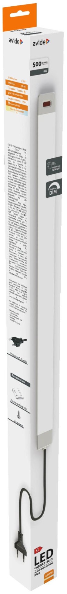Avide 943046 Svetilka Cabinet LED 9W 4000K 500lm IP20