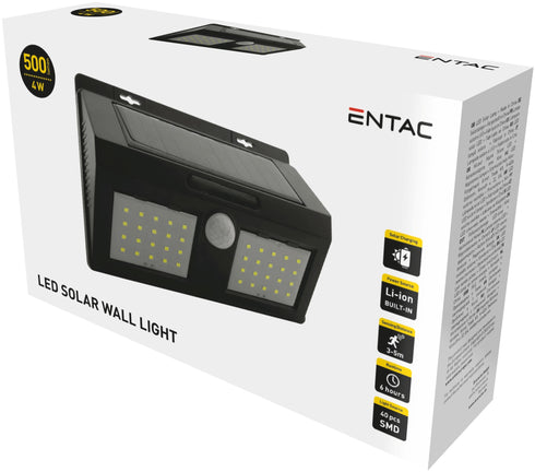 Entac 977966 Svetilka stenska solarna LED 4W 4000K 500lm s senzrjem