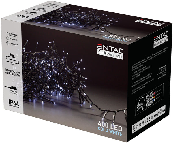 Entac 979045 Novoletne lučke vrv bela 400 LED 8 m