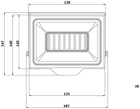 Reflektor Slim LED SMD 50W CW 6400K ABLRFLCW-50W