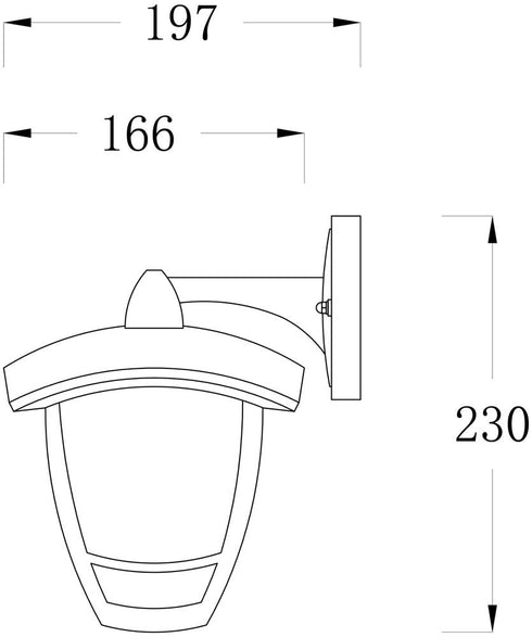 Svetilka zunanja Aria max40W 1xE27 IP44 črna AOWL-1XE27-ARIA-U