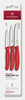 Nož 6.7111.34C1 Set 3v1 za zelenjavo, 2x nazobčan in raven, 8/11 cm, rdeč