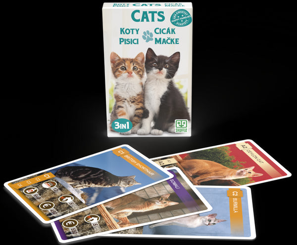 Igra s kartami 10035082 Animal Trumps 3v1: Mačke