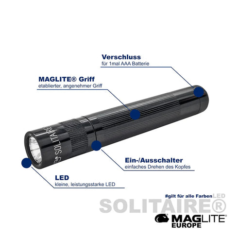 Maglite svetilka LED J3A102L Solitaire 1xAAA, Srebrna