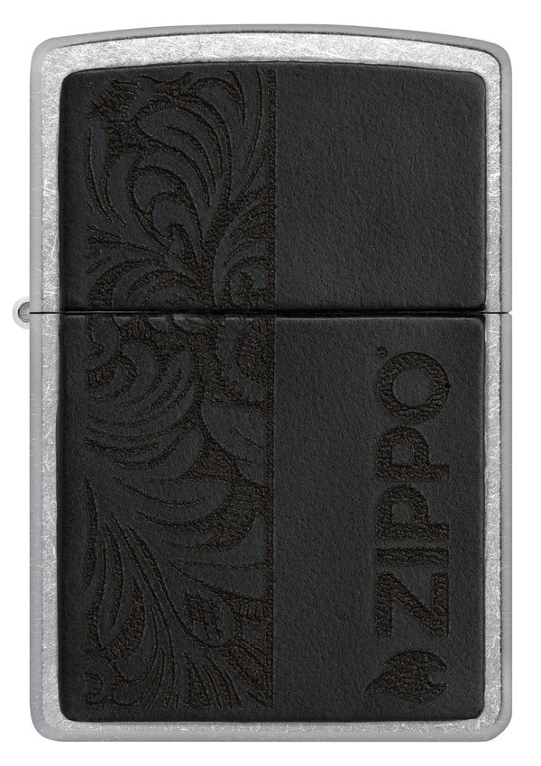Zippo 46919 vžigalnik Elegant Black Leather Emblem