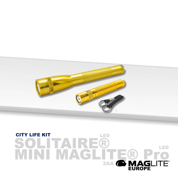 Maglite set City Life SX45047L – Mini Pro + Solitaire (Zlata)