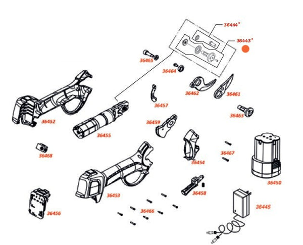 Ausonia 36443 Vijak centralni rezil za škarje Work-It 30 in Diana 35 (31815, 31817)