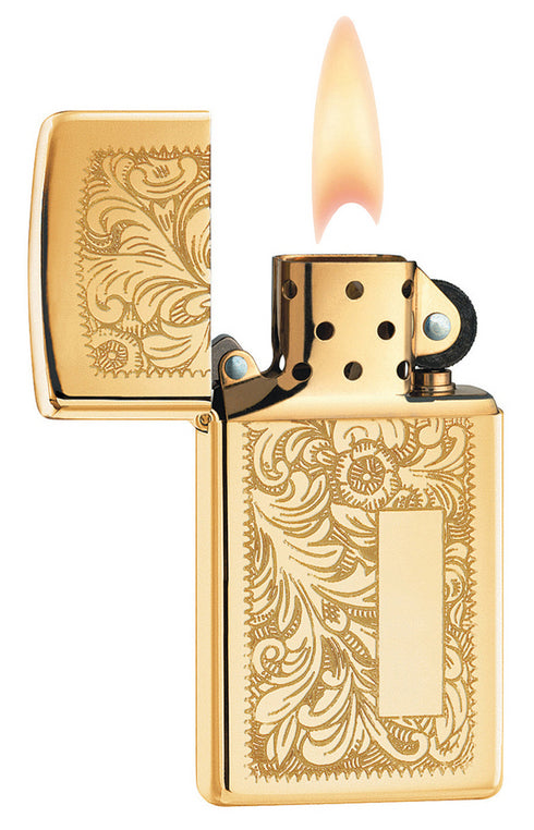 Zippo vžigalnik 1652B Venetian® Slim® High Polished Brass