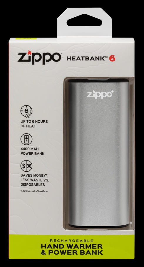 Zippo 2007390 HeatBank™ 6 - Polnilni grelec in Power Bank, Srebrn
