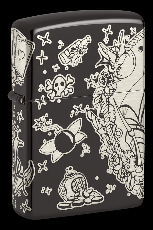 Zippo vžigalnik 48398 Tattoo Pirates