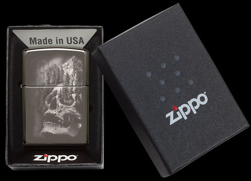 Zippo vžigalnik 49141 Skull Mountain Black Ice®