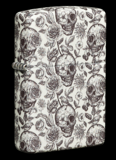 Zippo vžigalnik 49458 Skulls & Flowers, Glow in the Dark