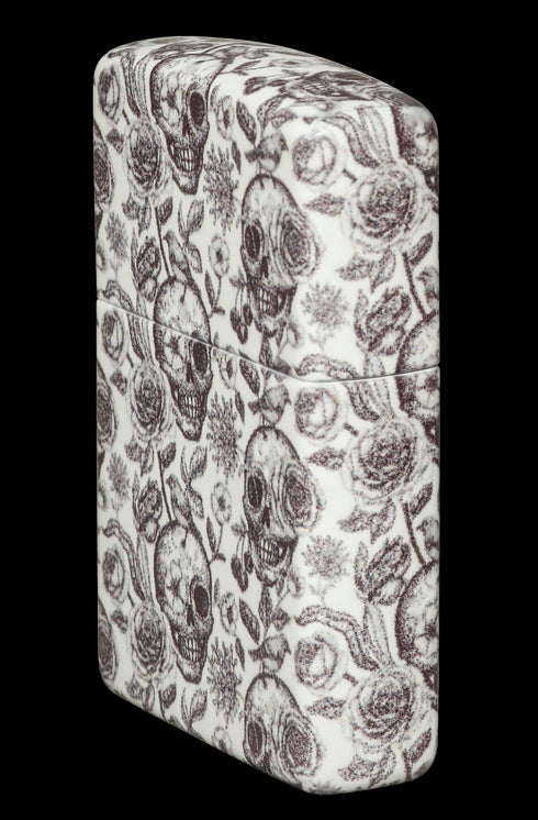 Zippo vžigalnik 49458 Skulls & Flowers, Glow in the Dark