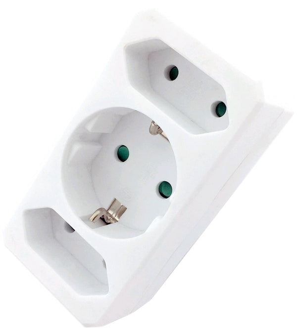 Entac 904443 Razdelilec 3 vtični (1xozemljen, 2xEURO)